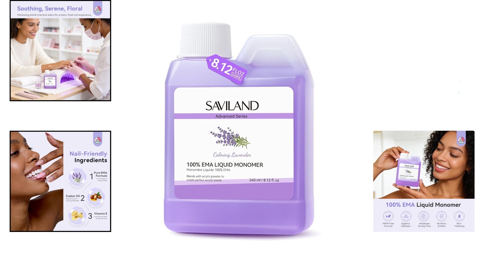 240 ml Lavender Acrylic Nail Liquid – Smooth Application & Long-Lasting