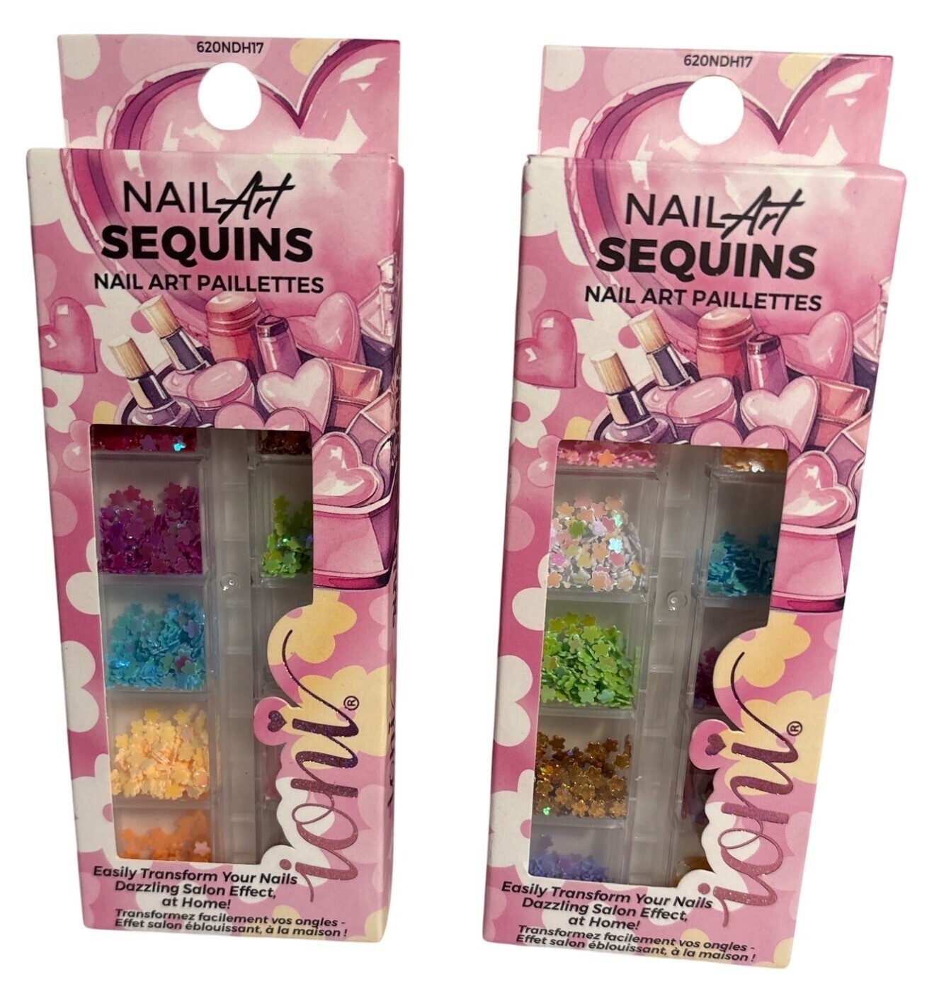 Ioni Dazzle Nail Art Sequins Palette Flowers Glitter Shapes Salon-Like Finish
