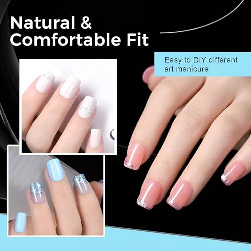 Extra Short Square Nail Tips 240Pcs Ultra Matte-Extra Short Square Nail Tips