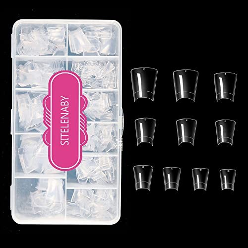 Duck Nail Tips 500PCS，SITELENABY Clear Duck Feet Flare 500pcs Duck nail tips