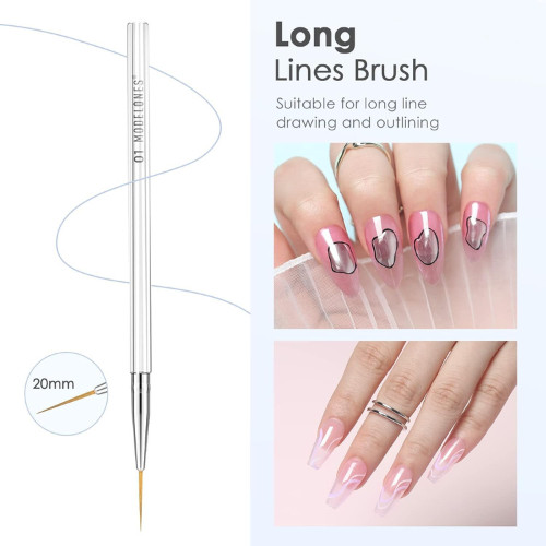 NEW 5PCS Nail Art Liner Brushes Set Thin Gel Polish Painting Design Tools Hex