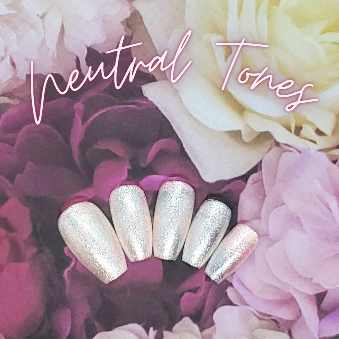 #01 Pearl Shimmer Soft Pink Press On Nails | Handmade | Hard Gel Glue On Nails