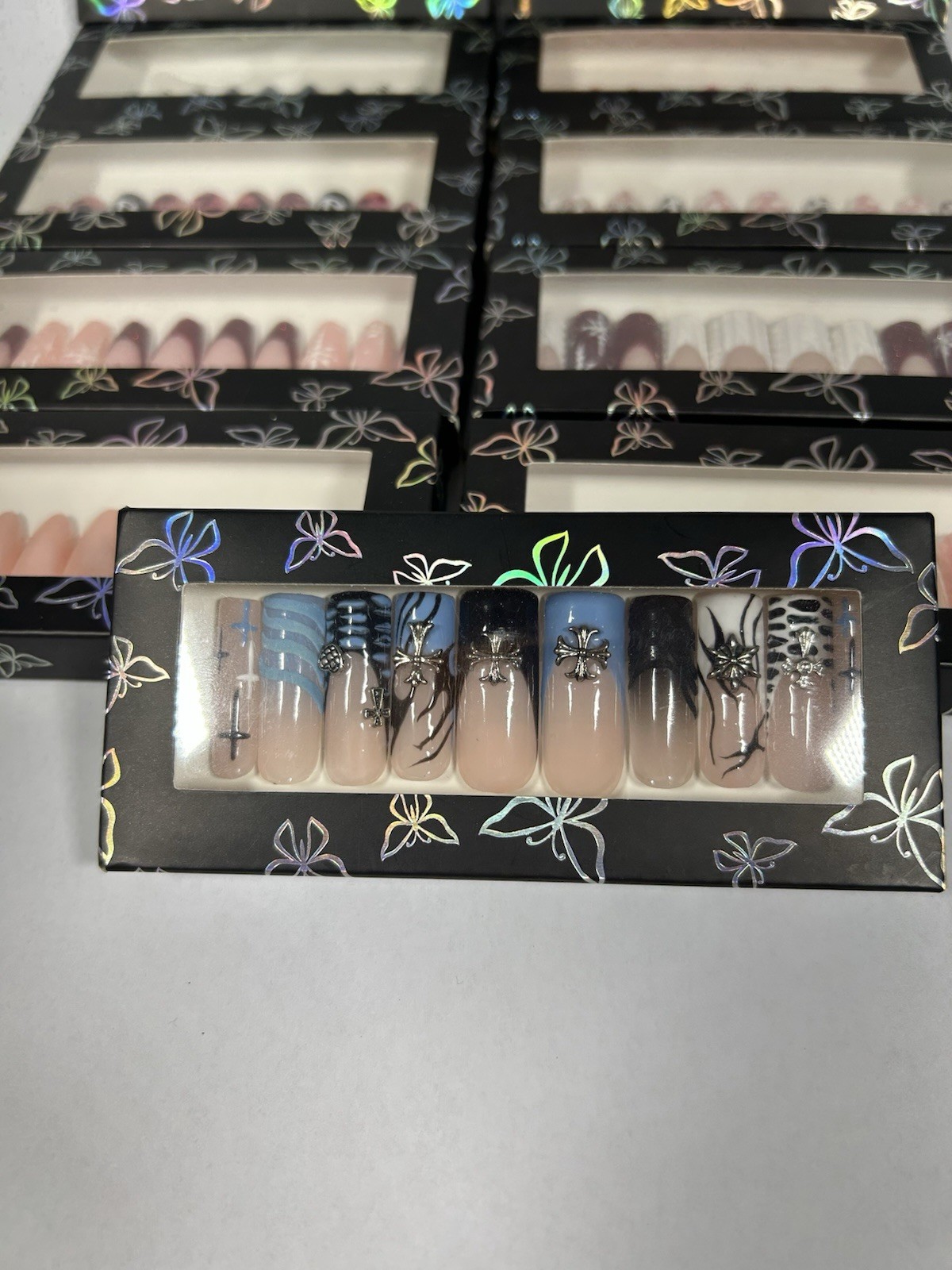 (Lot of 18) Press On Nails – Handmade / Boutique Style – New – Mixed Designs