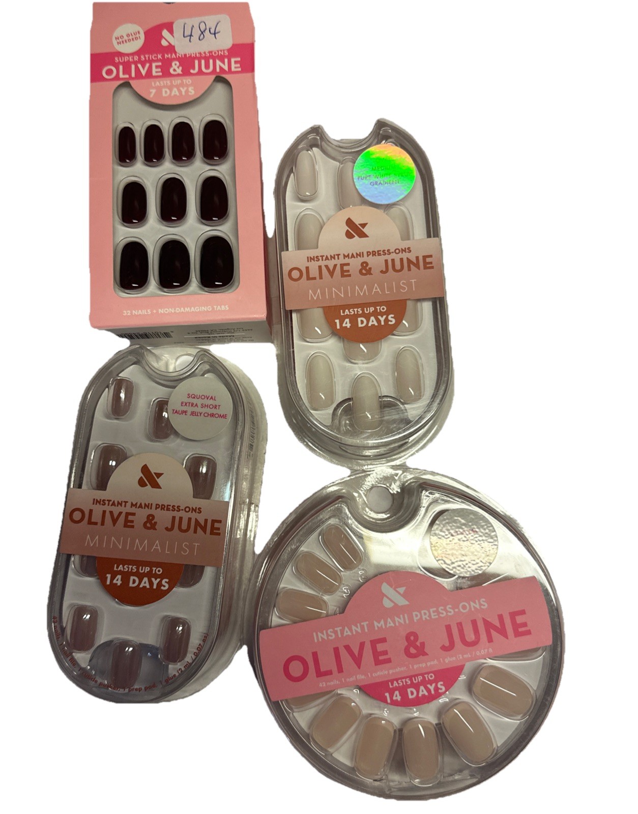 Olive & June Instant Mani Press-ons. Last Up To 14 Days, Round, Oval Equal X4