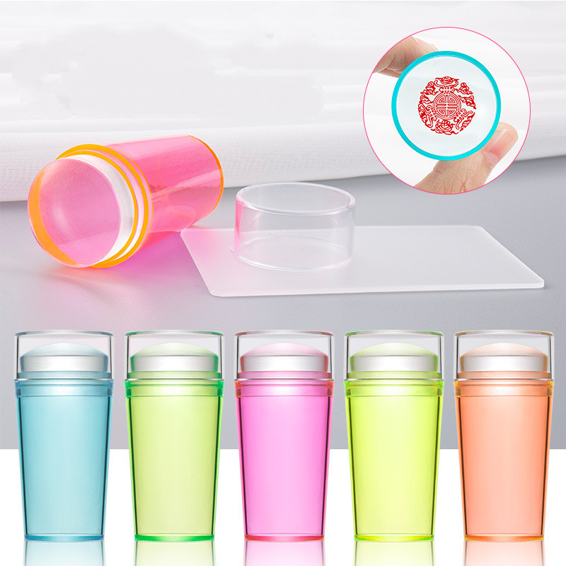 Nail Art Stamp Transparent Silicone Seal Stamper w/Scraper DIY Nail Decorate