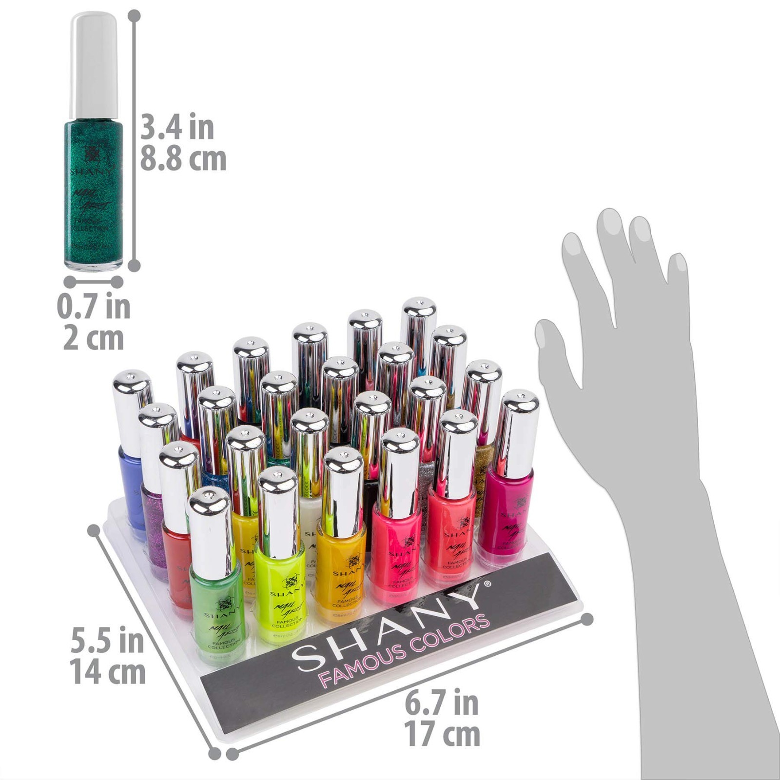 Nail Art Set – 24 Colors Glitter, Metallic, Neon & Matte Polish with Thin Brush