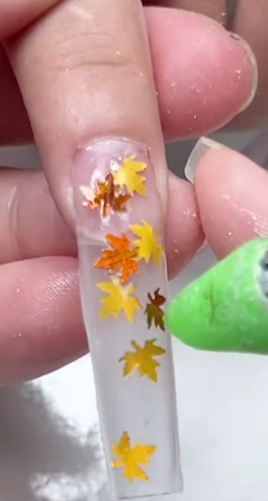 Maple Leaf Nails Flakes, 12 Colors Of Fall Leaf Glitter Nail Design Half Tsp Ea
