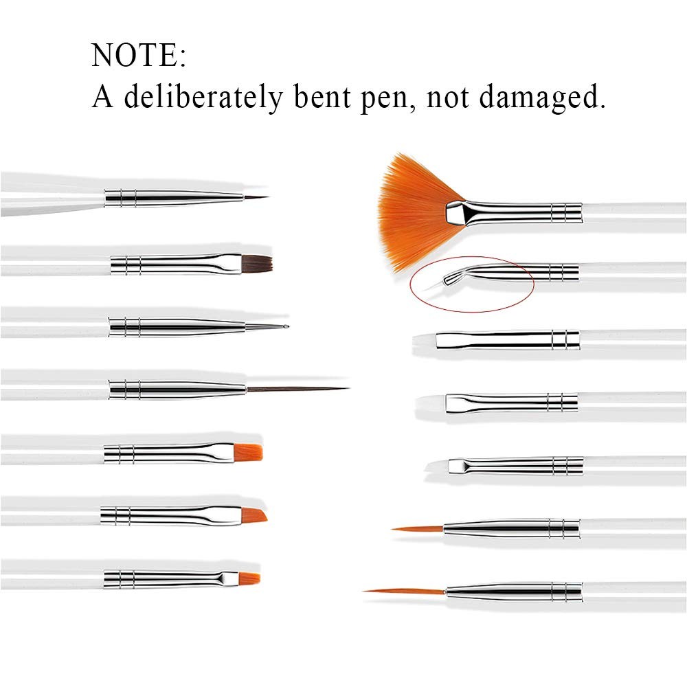21 Pcs Nail Art Brushes Nail Art Tool Set Resin Palette Nail Art Painting Mixed