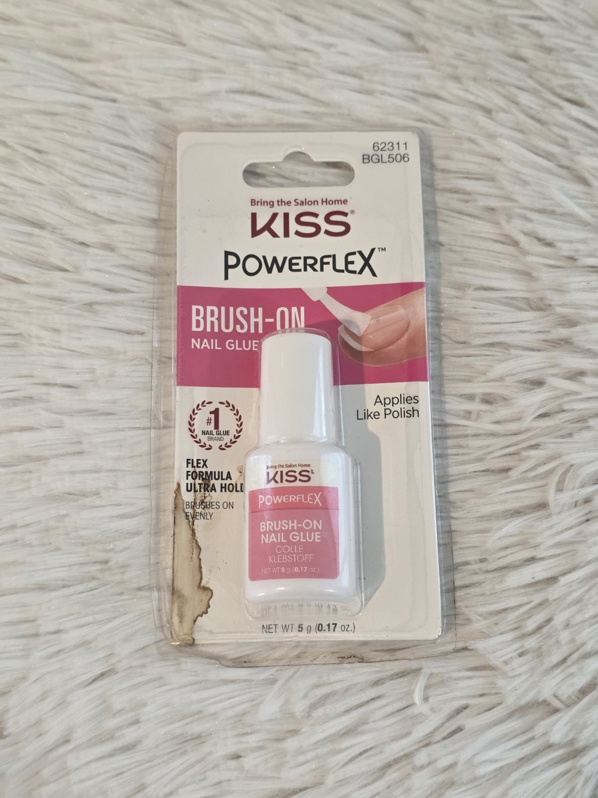 KISS PowerFlex Nail Glue 0.17 Oz Brush On Super Strong Adhesive for Fake Nails