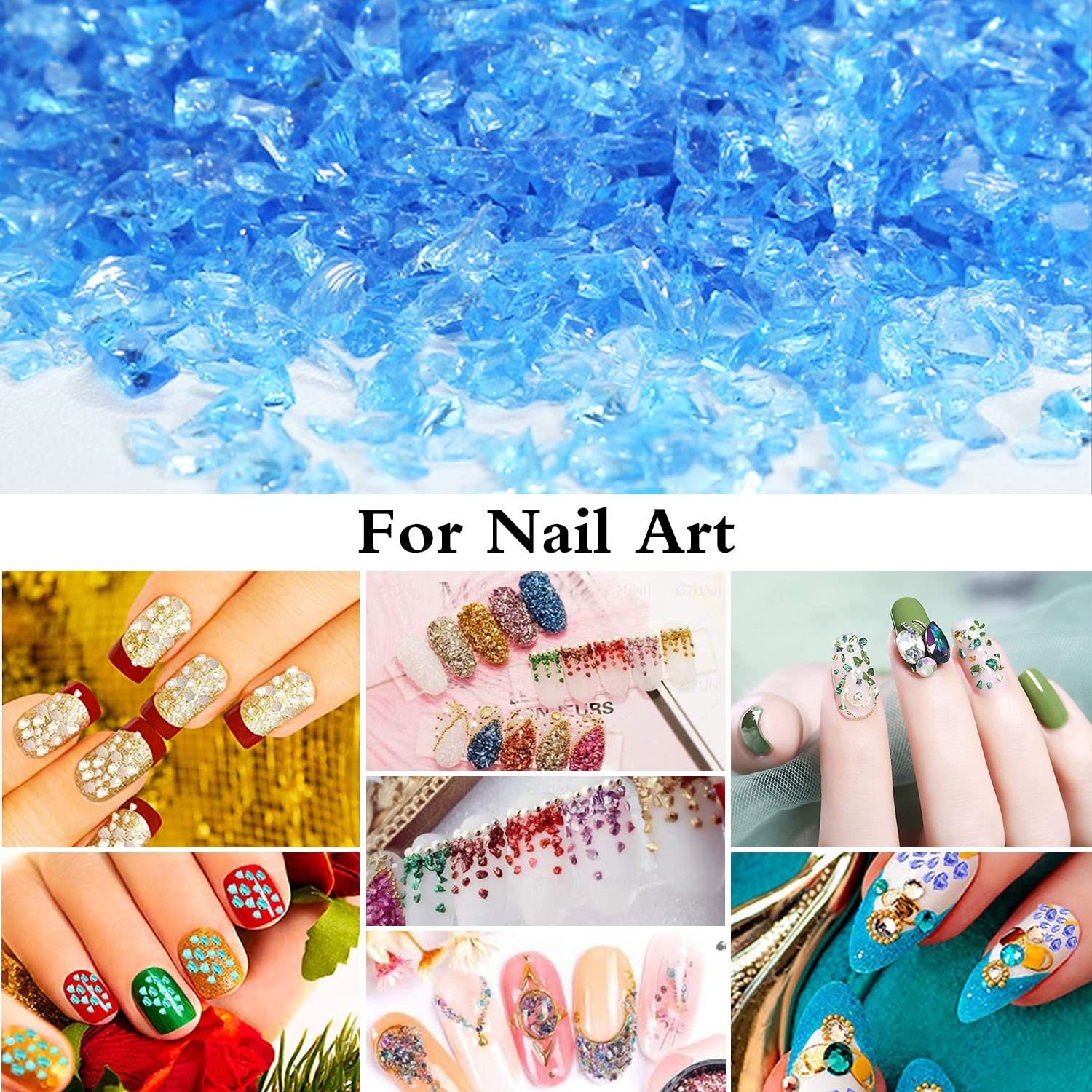 12 Box Transparent Crushed Glass Craft Glitter for Resin Art,Small Broken Gla…