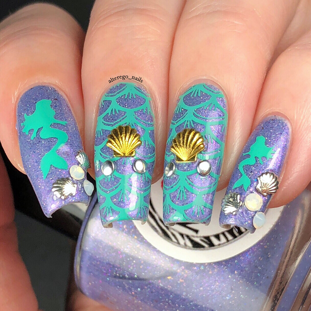 Whats Up Nails Mermaid Stencils for Nails, Nail Art, Nail Vinyls for Nail Design