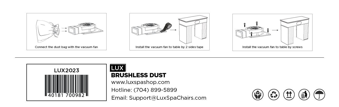 Dust Collector Vacuum Powerful Suction with Re-Usable Bag for Manicure Table