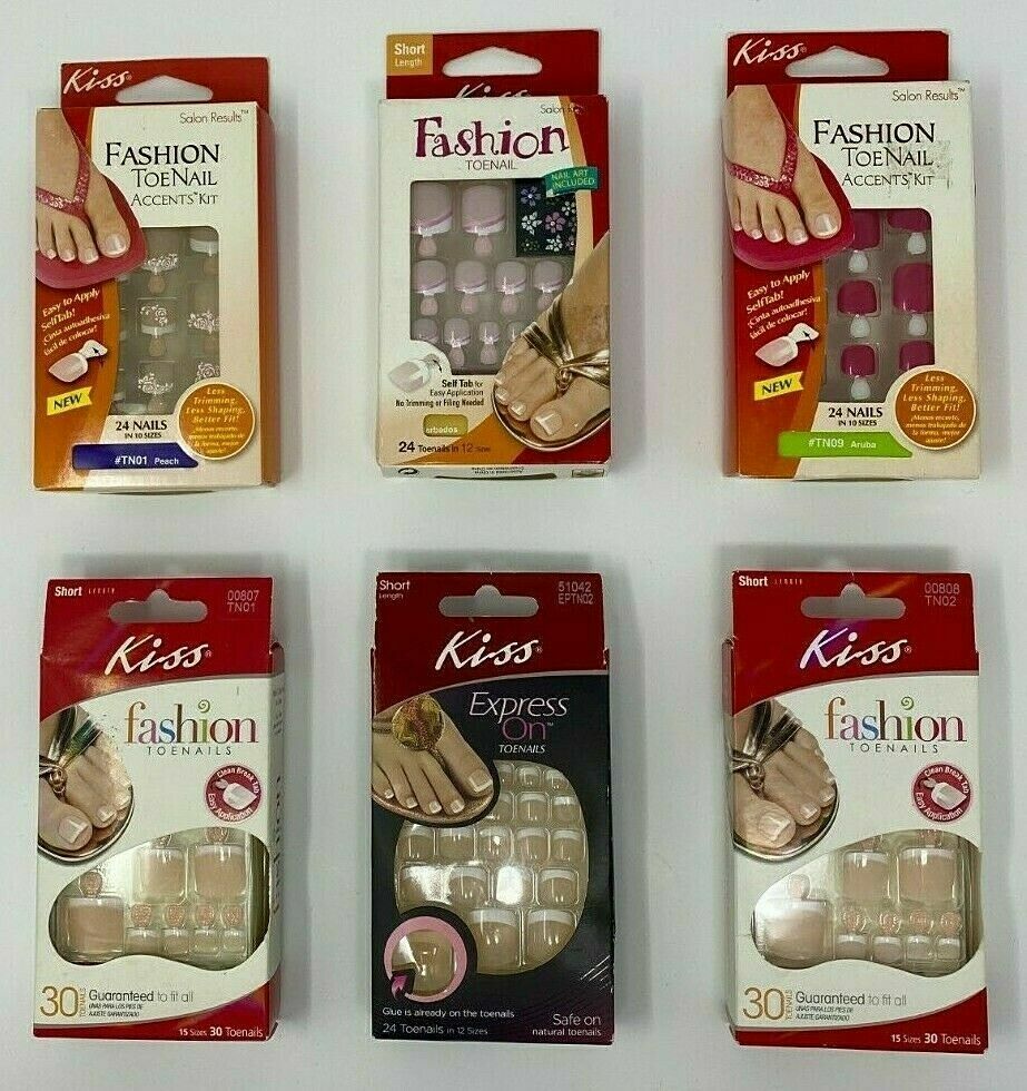 Kiss Salon 100 Full Cover Nail Glue Manicure Kit Overlap Square Oval Coffin NEW
