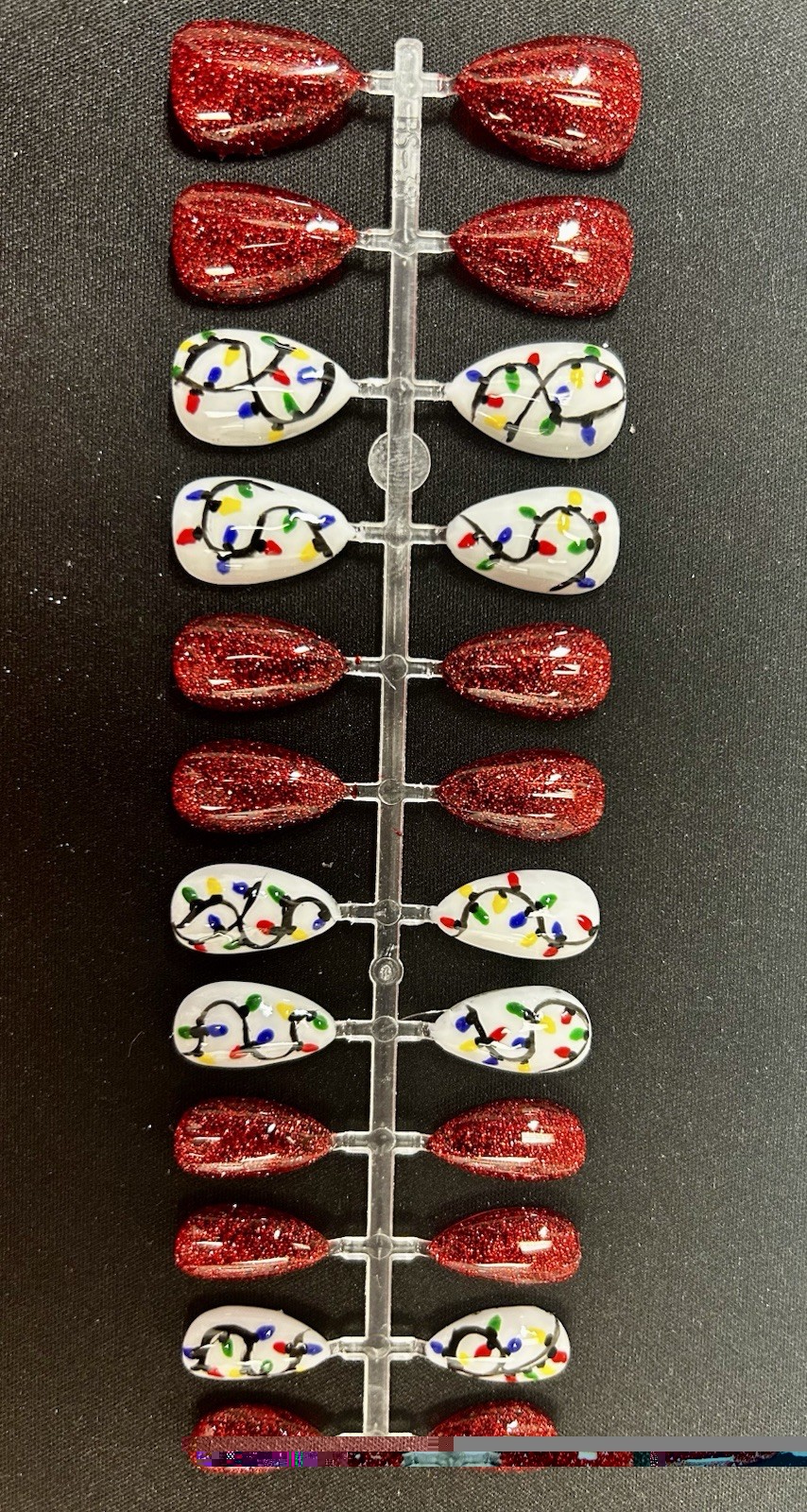 💅 Custom Luxury Holiday Press on Gel Nail Set W Kit 24pcs Medium Almond
