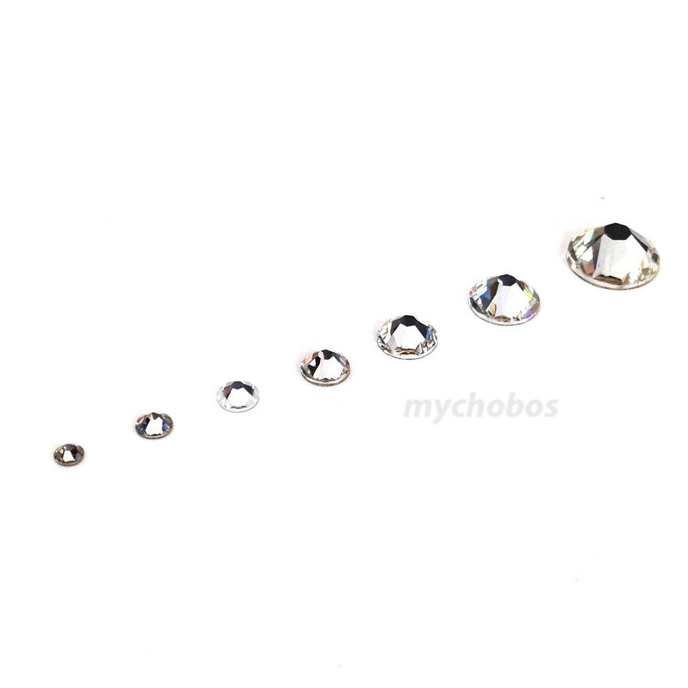 900 pcs Mixed Sizes Swarovski 2058/2088 Flatback nail art bulk clear CRYSTAL 001