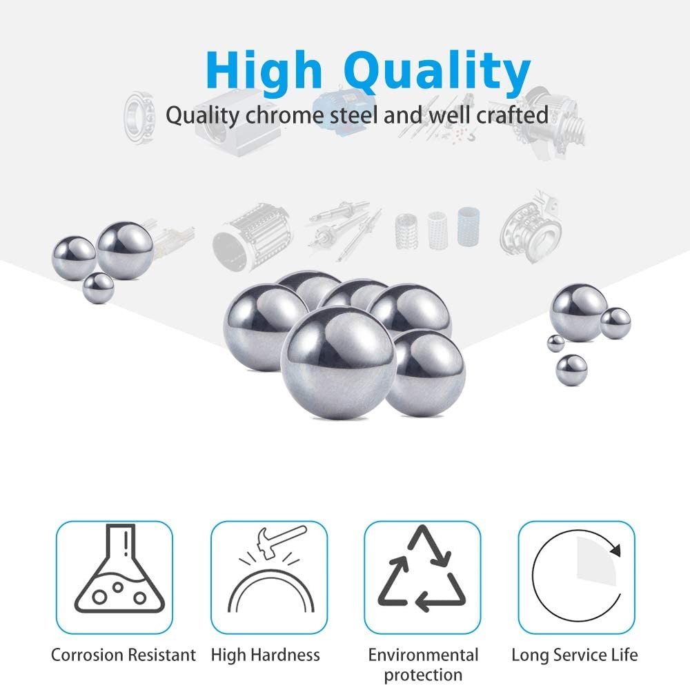 12 PCS 1 Inch 25.4mm Hardened Chrome Solid Steel Bearing Balls Replacement