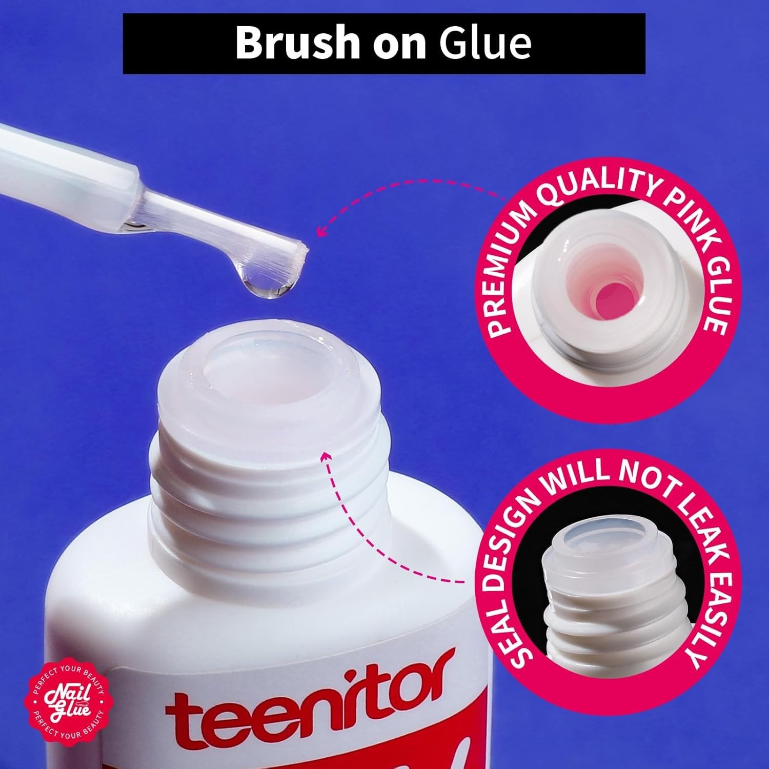 Strong Nail Glue, 42ml Professional for Press Ons, Brush-On for Acrylic Nails…