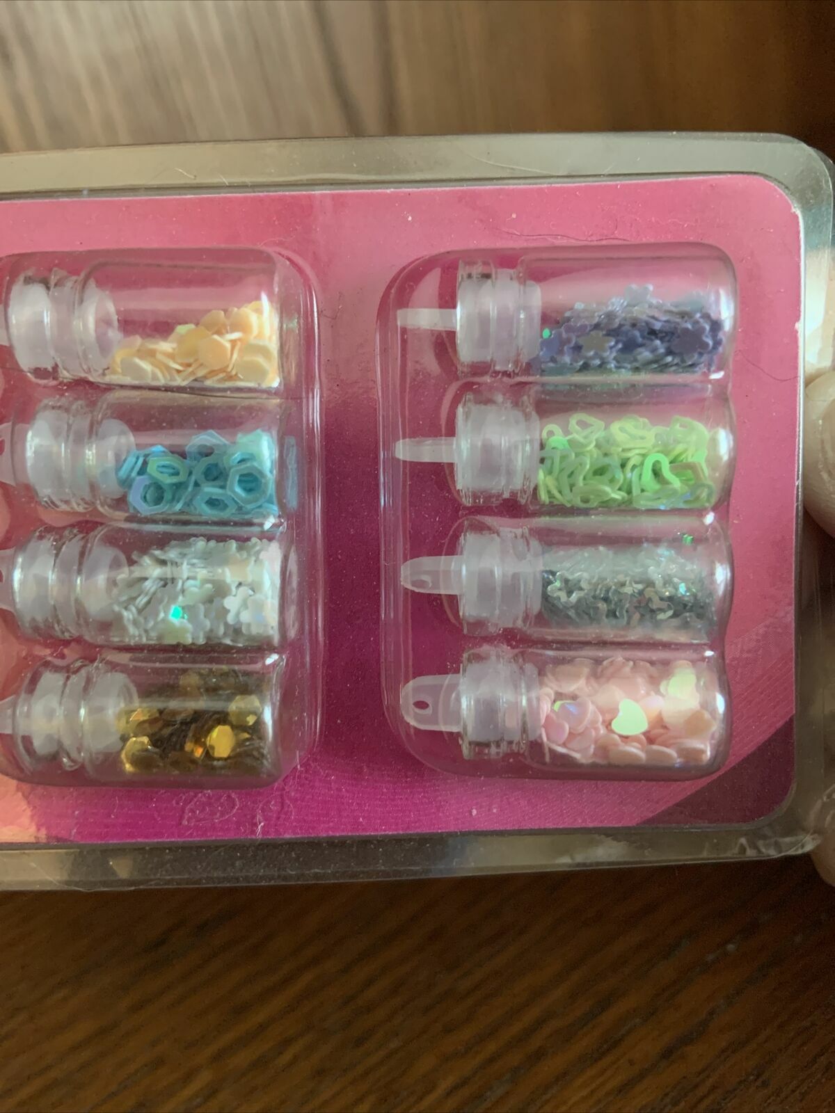 Donna Michelle Salon Basics Nail Art 8 Mini Bottles ~ Mini Hearts Stars ~ NEW
