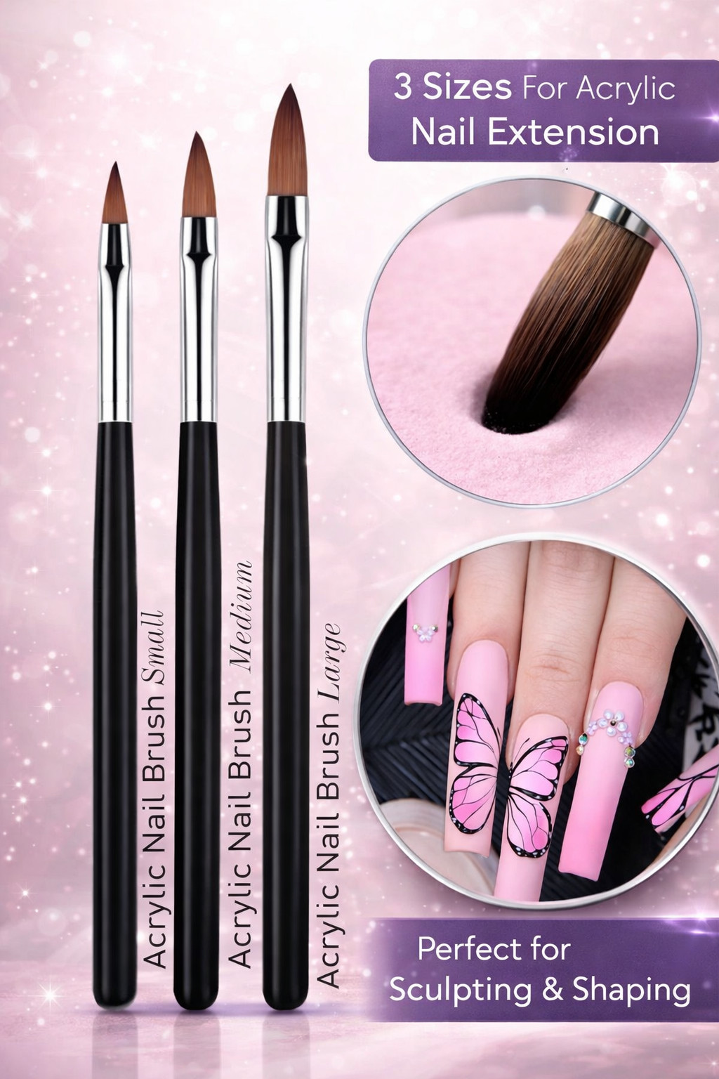 34Pcs Professional Nail Art Brush Set Acrylic Ombre Dotting Tools
