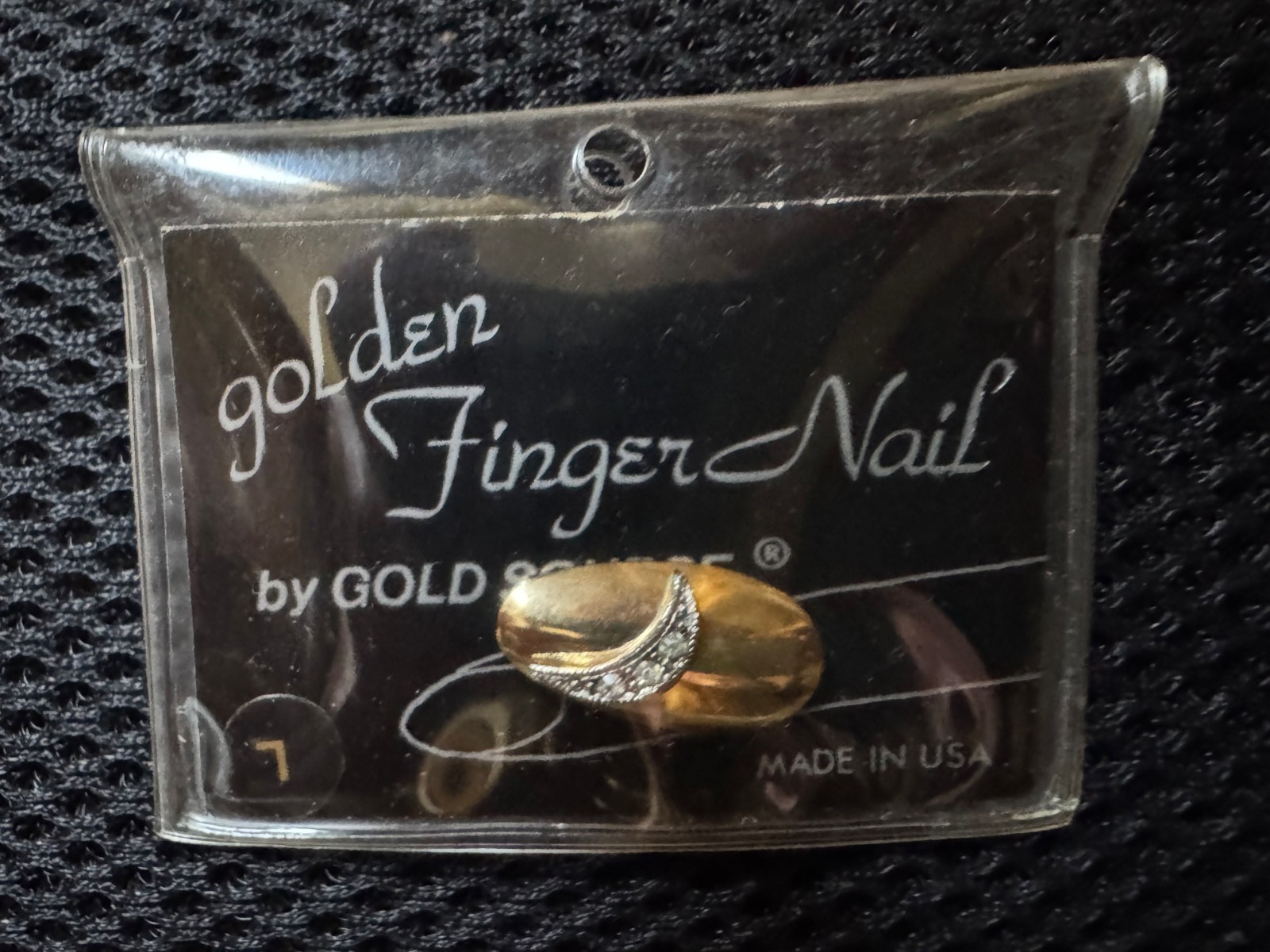 VTG 1980s Gold Source Deco-Style Marcasite-like Decorated Press-on Finger Nail