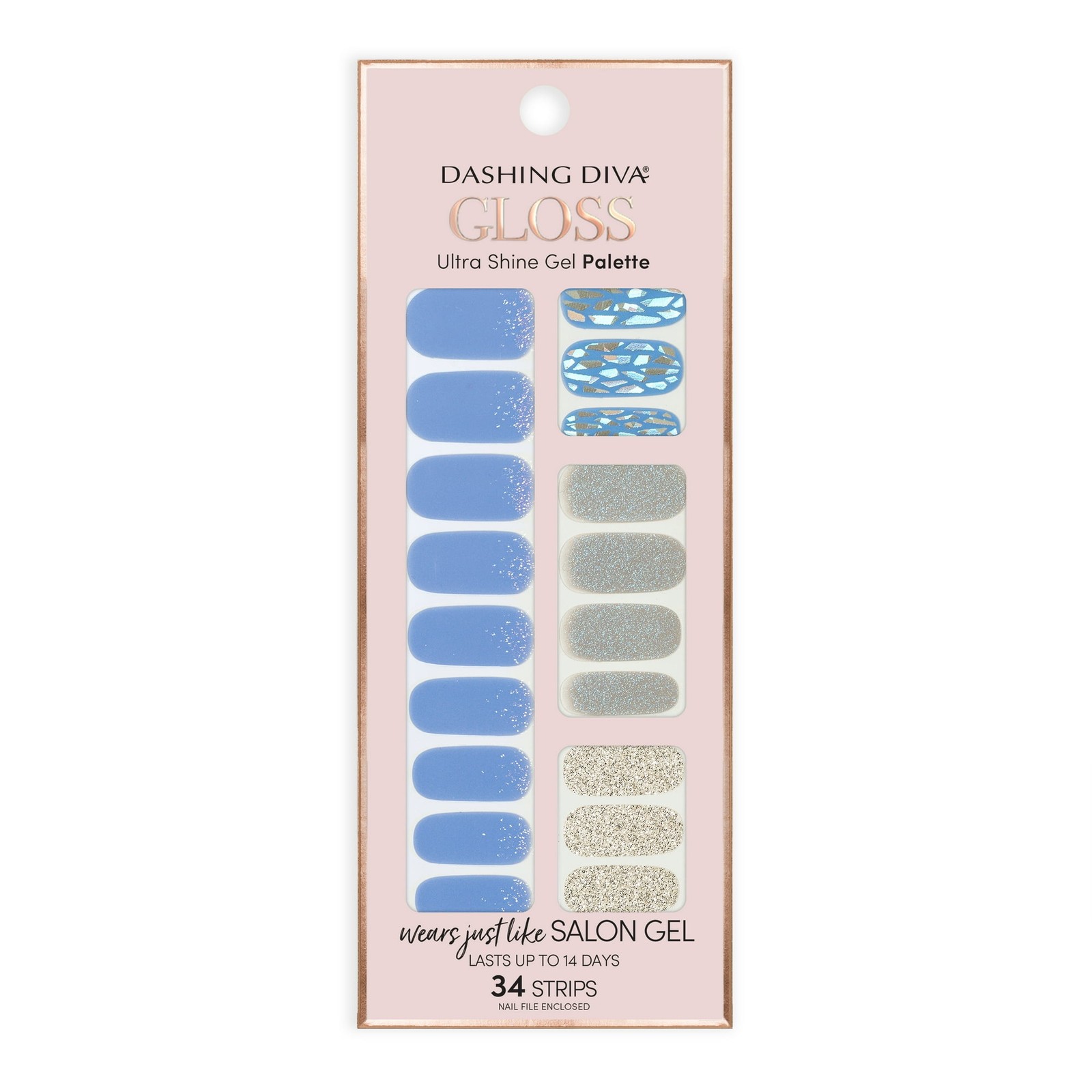 NEW NIB Dashing Diva Gloss Ultra Shine Gel Nail Strips – 34 Strips & Nail File