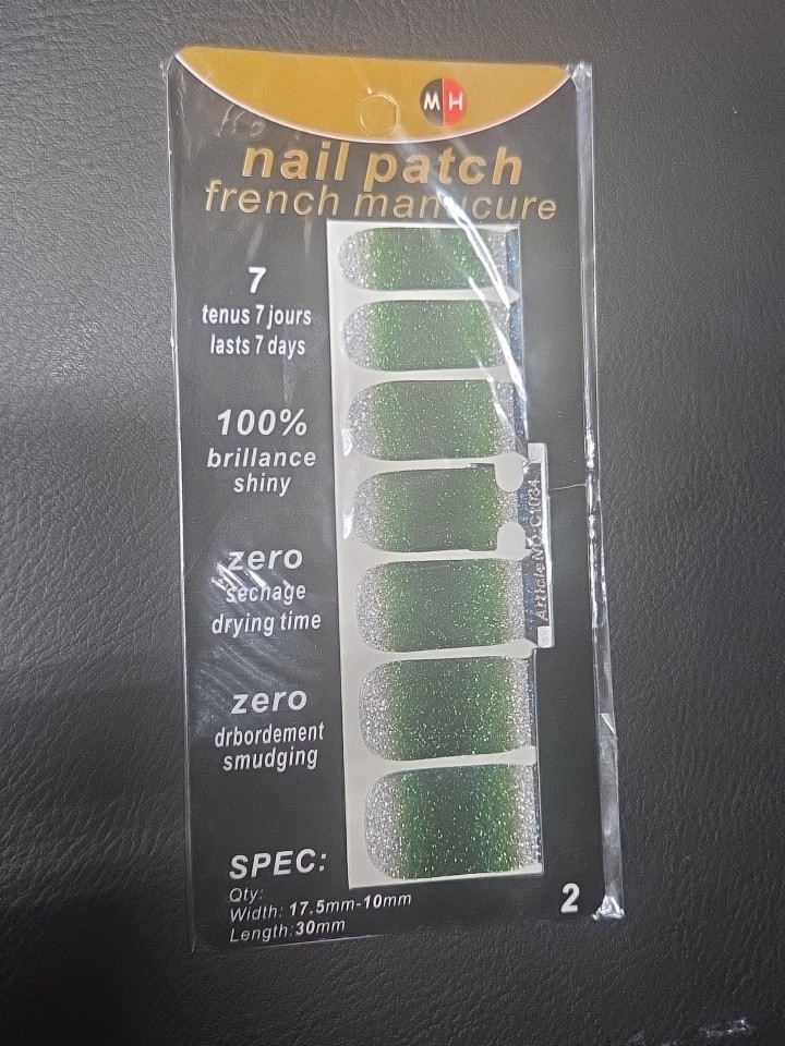 NEW Nail Patch French Manucure glitter manicure set