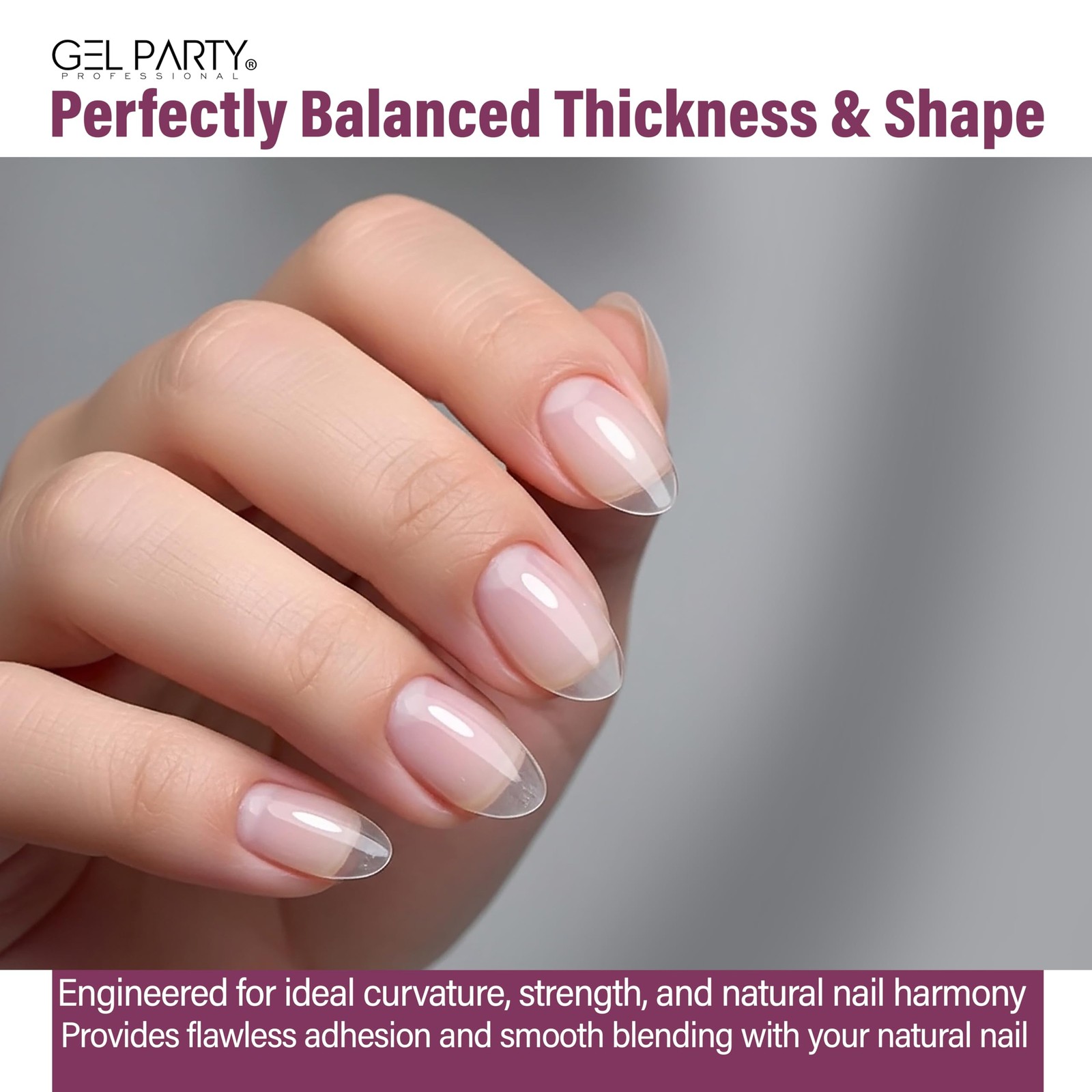 GELPARTY Soft Gel Nail Tips Short Almond – 240Pcs Pre-Buffed Matte Full Cover…