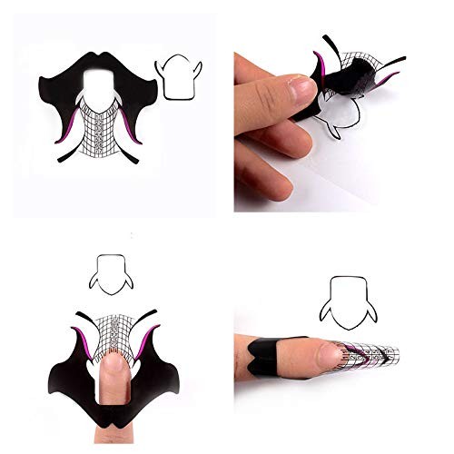 BeautyLeader 500 Pcs/Roll Nail Form Clear Nail Art Guide Form Acrylic UV Tips…