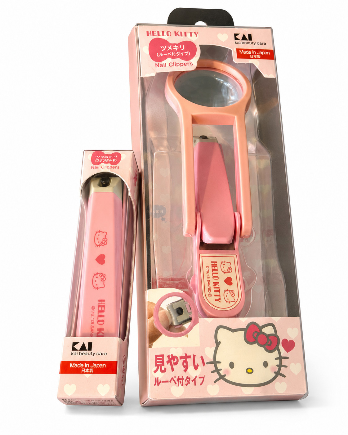 (Set of2) Japan Hello Kitty Nail Clipper Beauty Tool Cutter Trimmer w/ Magnifier