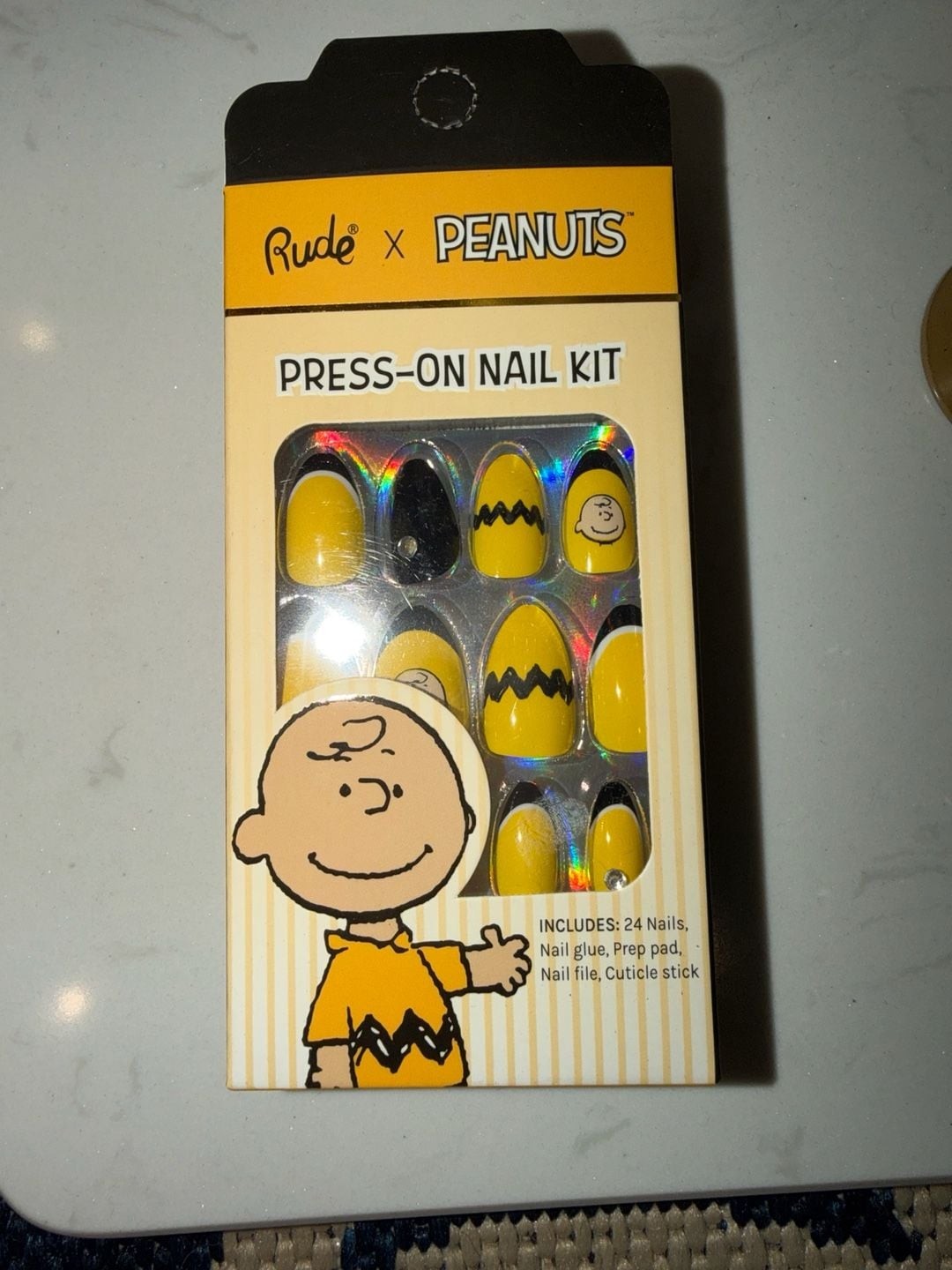Rude Cosmetics x Peanuts Charlie Brown Press-On Nail Kit
