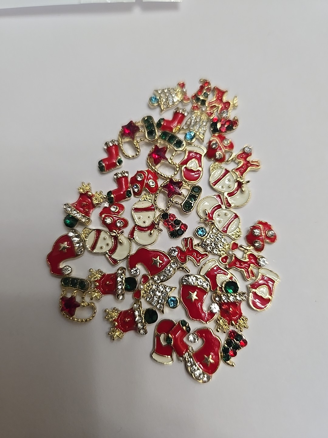 Lot Of Christmas Nail Charms 3D Rhinestones Enamel 40pcs C1
