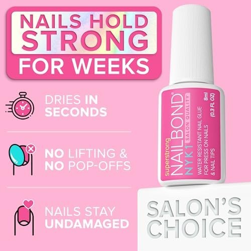 Super Strong Brush On Nail Glue 8ml Quick Dry Long Lasting Press On False