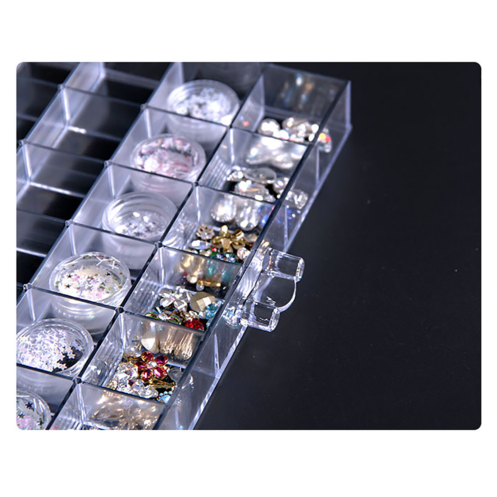 120 Grids Nail Art Storage Case 5-layer Drawer Acrylic Clear Organizer Box NEW