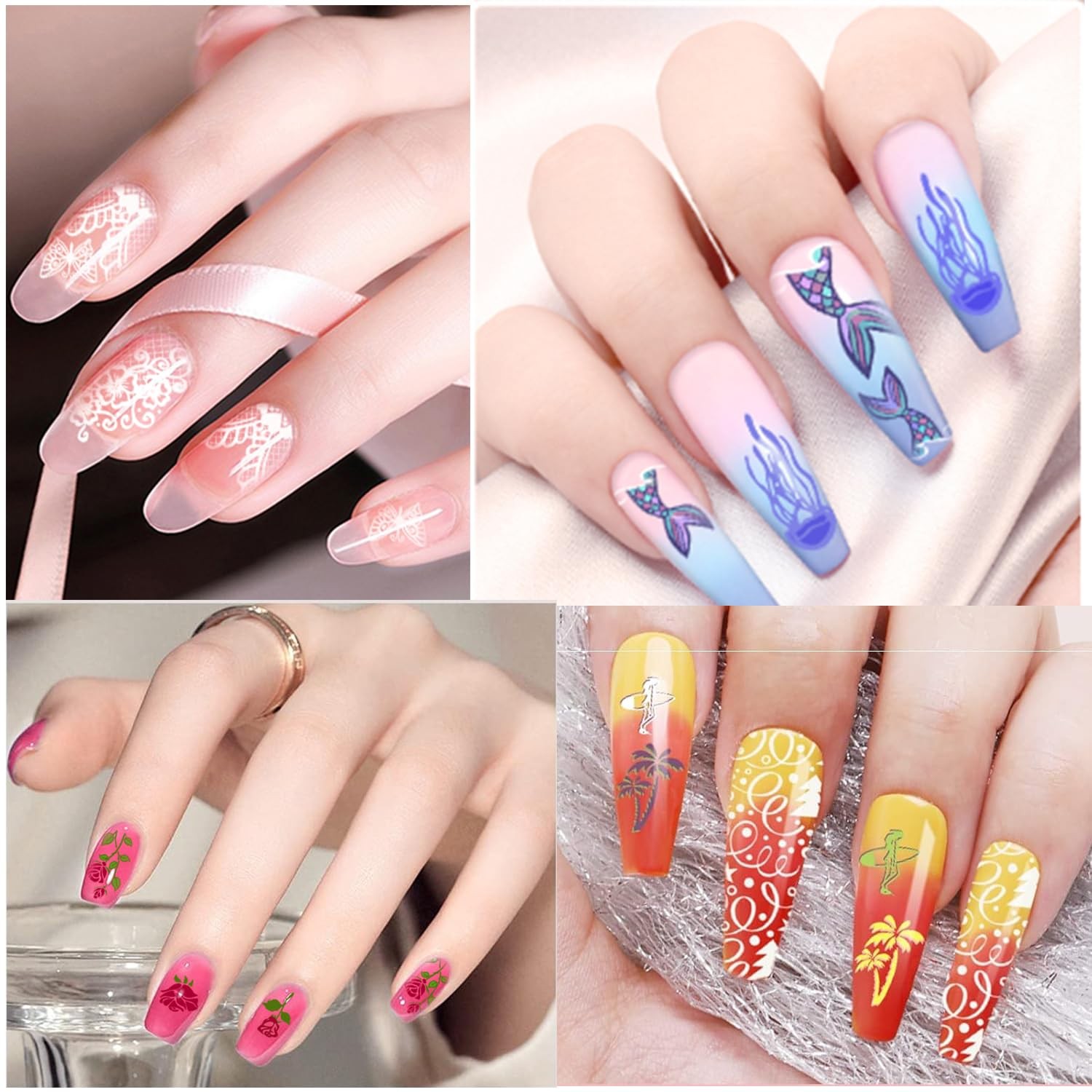 Biutee Nail Stamping Plate Set 12Pcs Nail Art Stamping Plates Nail Stamping K…