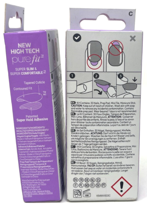 (2) Kiss Impress No Glue Mani Press-On Nails Sealed IM138X – About Time