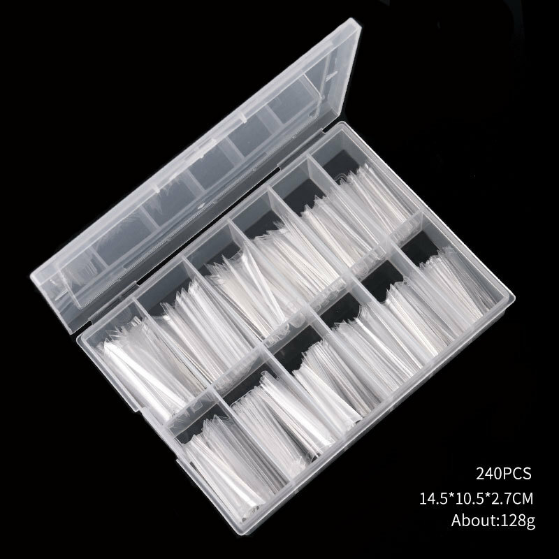 240pcs/Box Half Cover XXL Coffin Tips C Curve Extra Long False Nails Acrylic Tip
