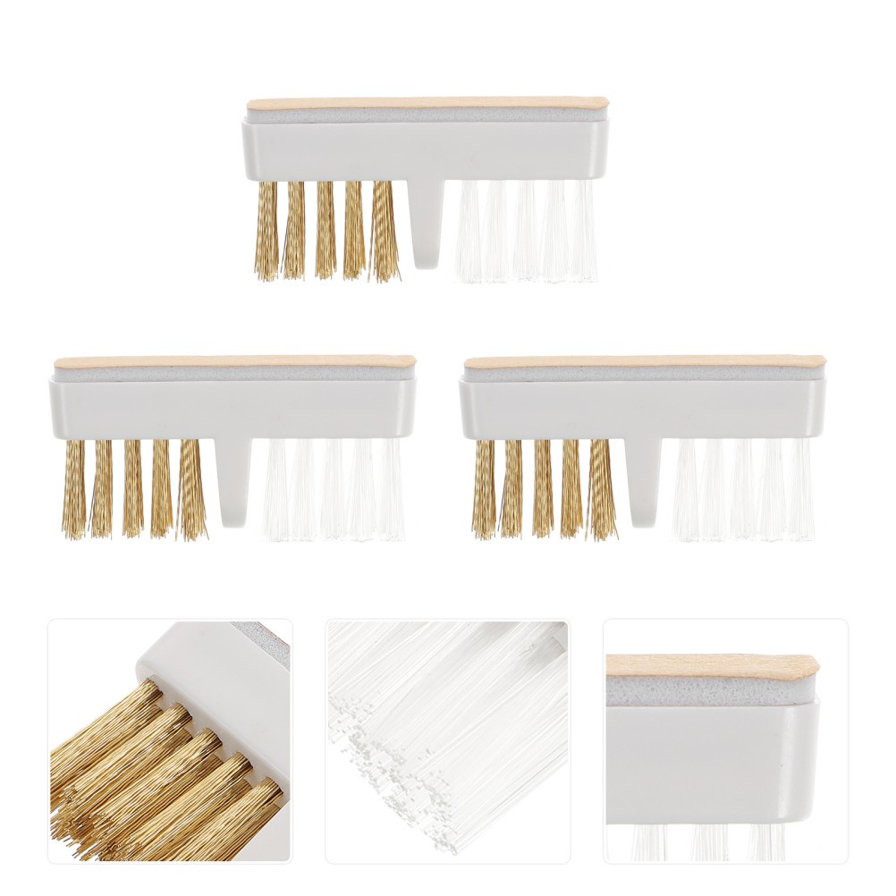 3 PCS Cup-shaped Polishing Brush Double Head Nail Clean Cleaning Tools