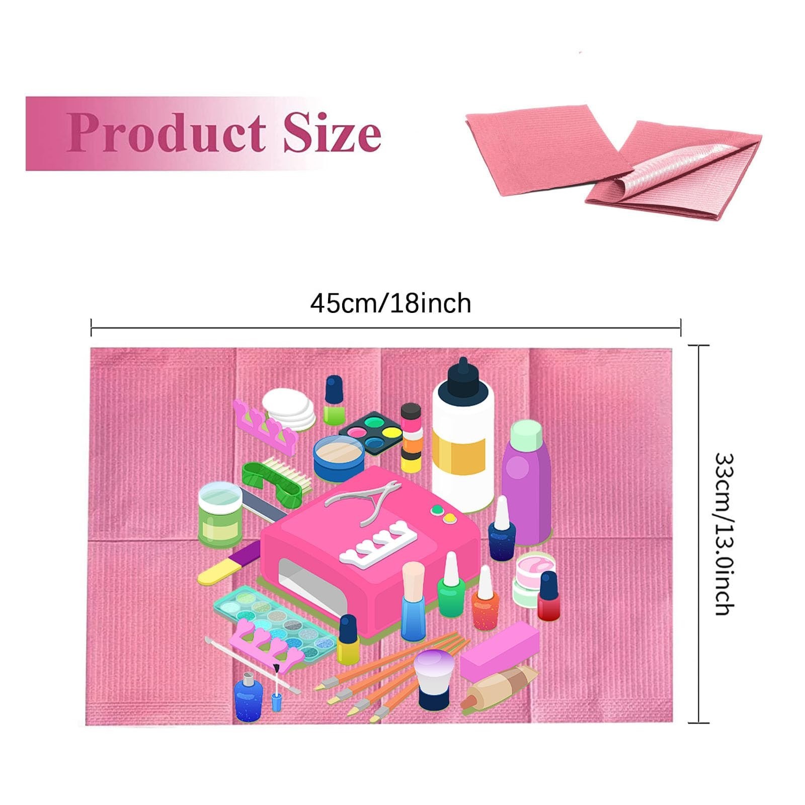 Nail Art Table Mats Disposable Nail Paper Towels,50PCS Pink Waterproof 3 Ply …
