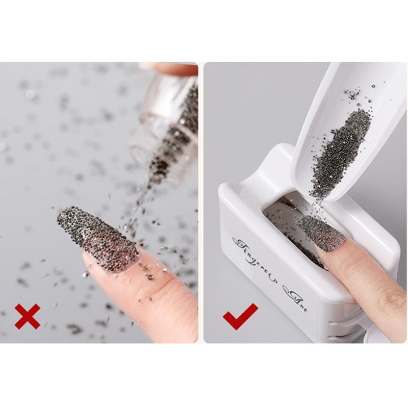 Nail Art Glitter Powder Sequins Set Double Layer Manicure Tool Rhinestones Gems