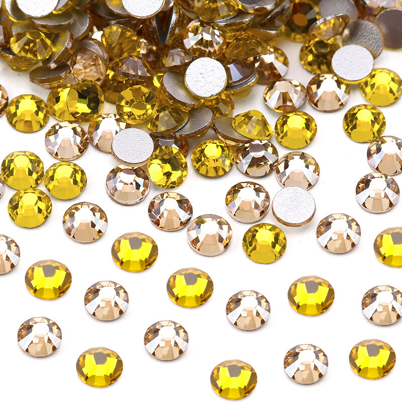 2mm 3mm 4mm 5mm 6mm Faceted Crystal Glass Rhinestones Flat Back Nail Art Gems