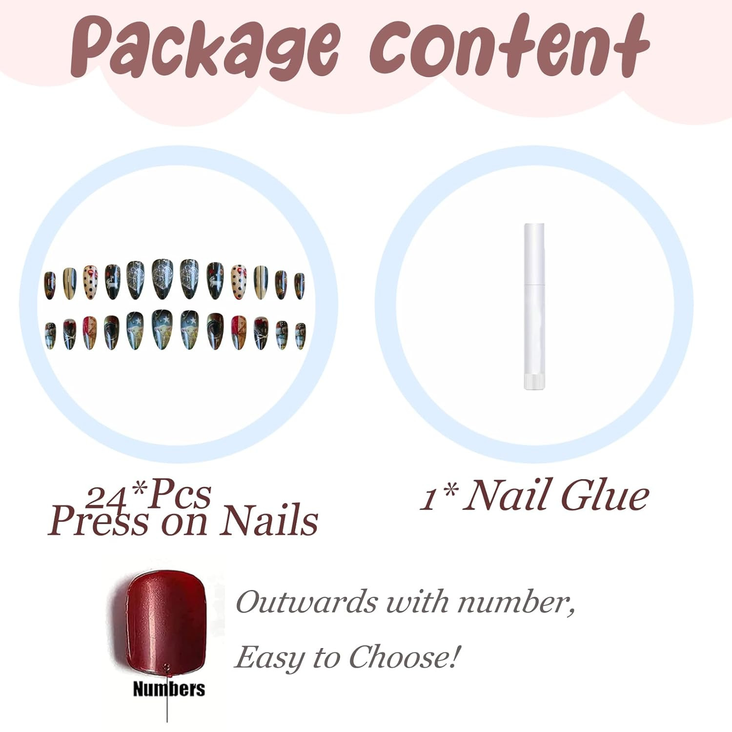 Press on Nails Medium Almond Fake Nails Colorful Anime Glue Ons Design BNX103