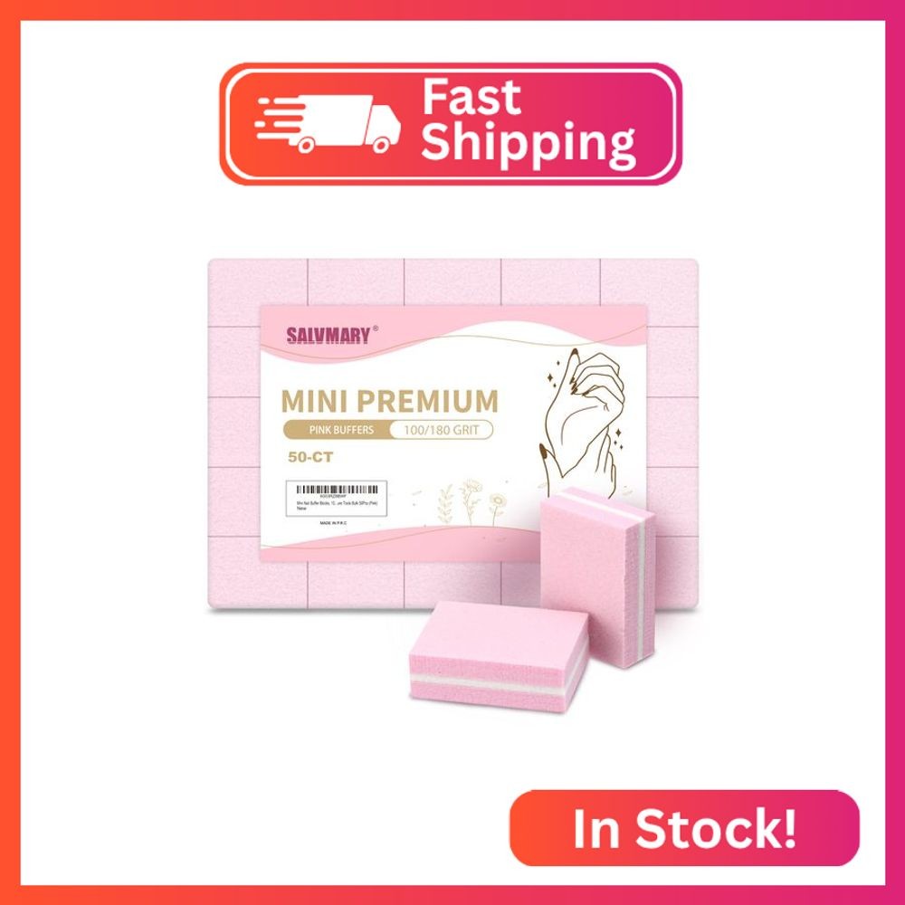 Mini Nail Buffer Blocks, 100/180 Grit Sponge Buffing Sanding Block File Manicure