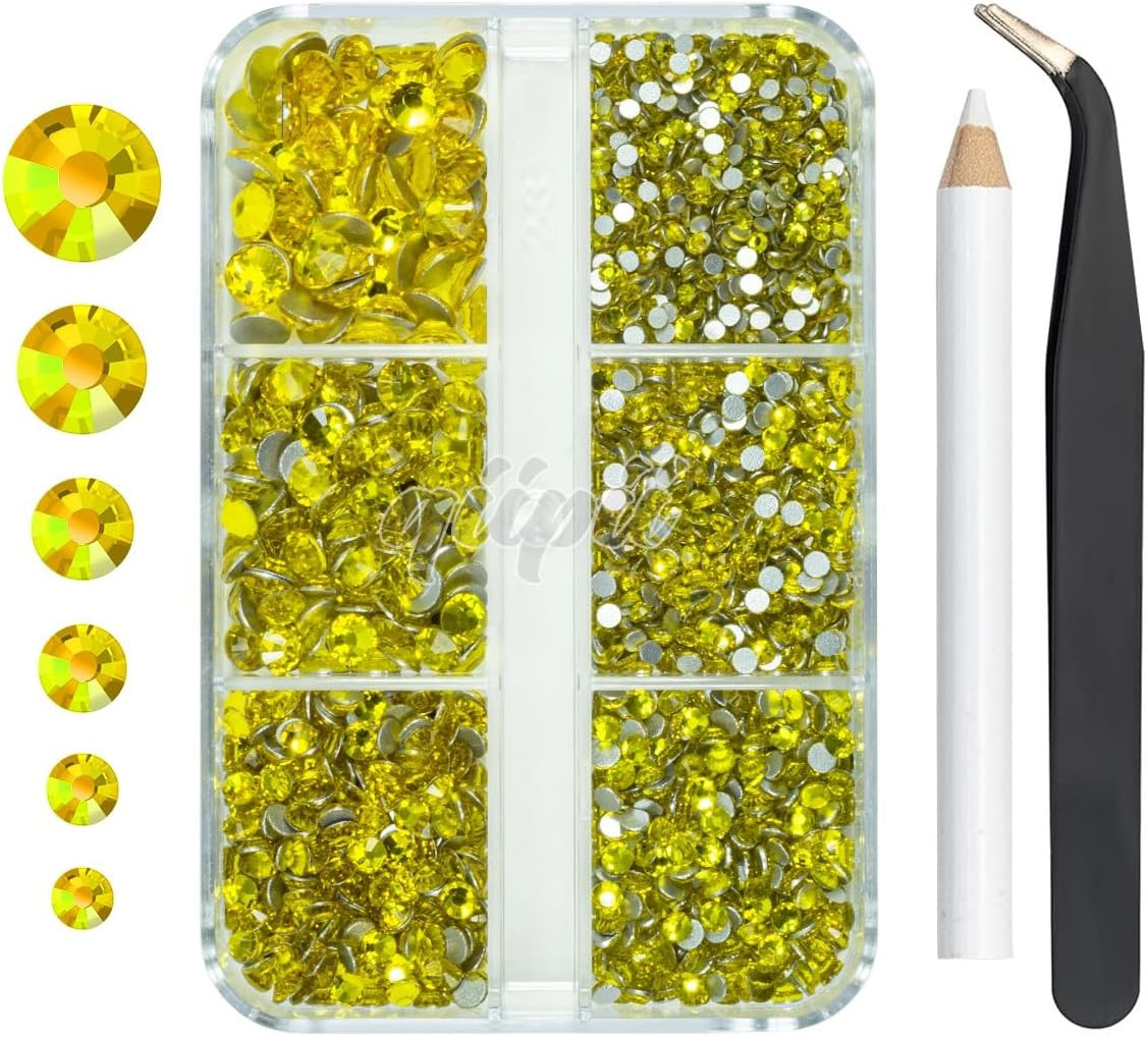 2550Pcs Crystal AB Nail Art Flatback Rhinestones Charms for Face Makeup, White A