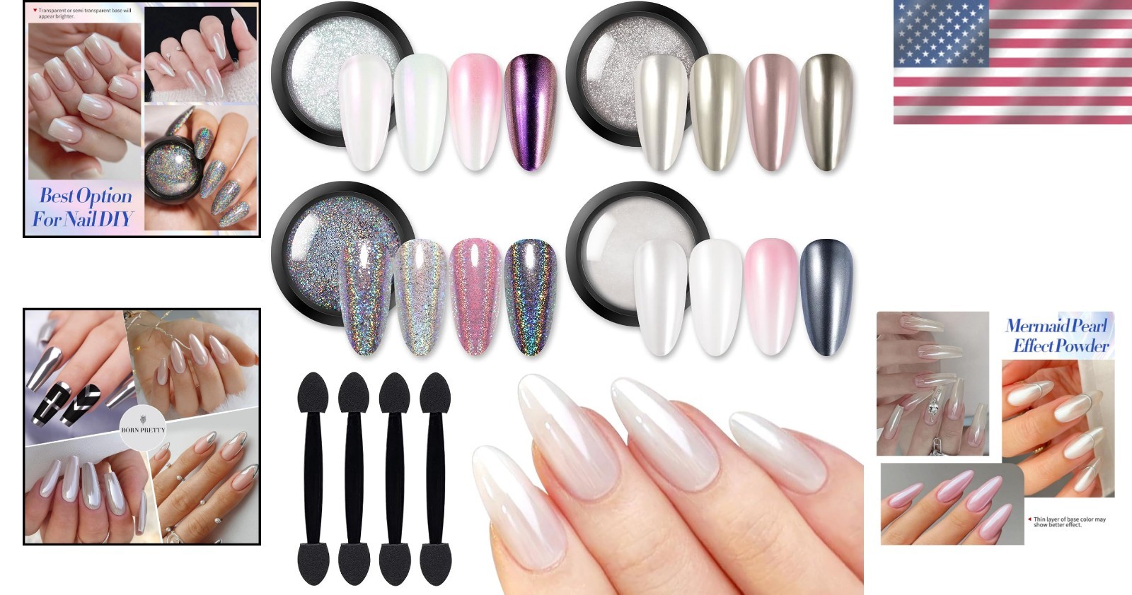 Gorgeous Chrome Nail Powder Kit – Mirror Effects & Easy Application, 4 Count