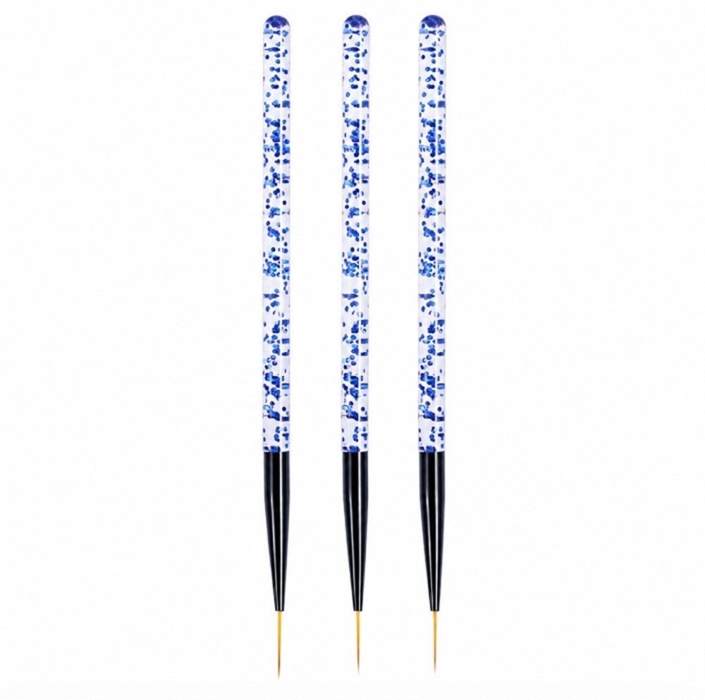3-Piece Nail Art Tool Set Nail Art Pen UV Gel Dotting Tool Fine Liner Brush Kit