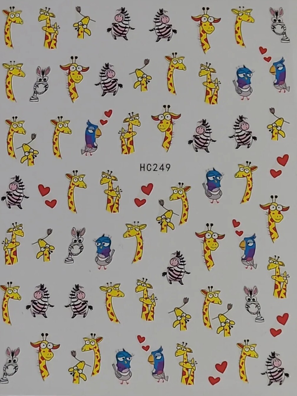 Giraffes and Zebras Nail Sticker Decals
