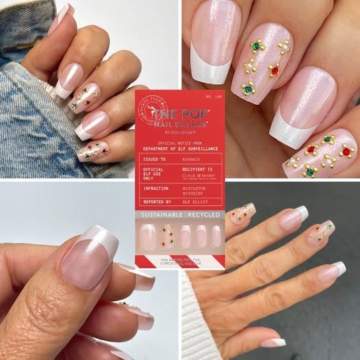 Red Aspen Press On Nails- Caught Red-Handed, Rosario Medium Coffin