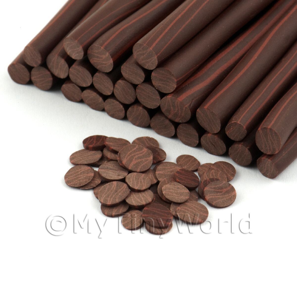 2 x Handmade Milk Chocolate Ripple Cane Nail Art Cane