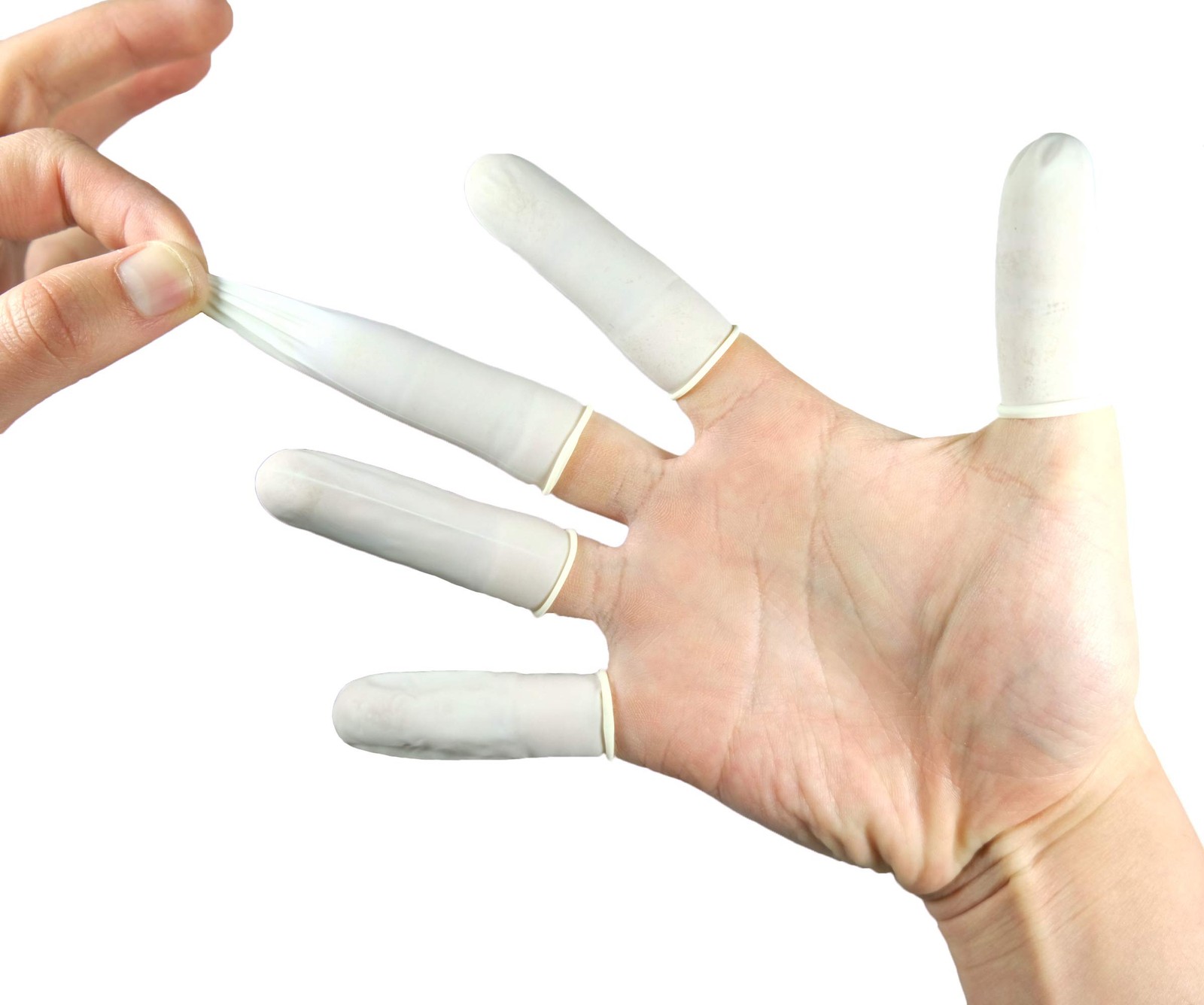 Disposable Latex Finger Cots 200pcs (Large), Anti-Static Rubber Fingertips