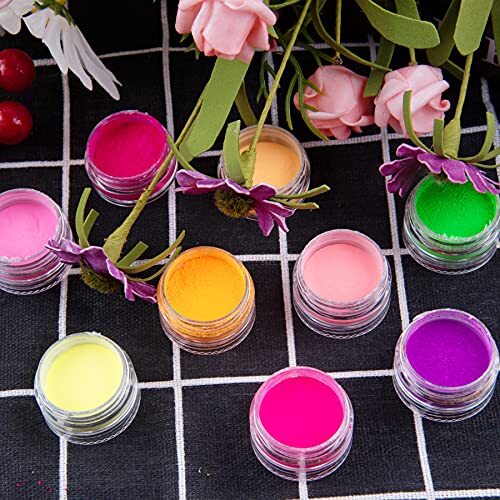 9 Set 54 Colors Luminous Pigment Nail Powder Flourescent Glow In The Dark Makeup